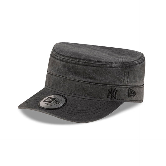 New York Yankees Pigment Dye Black Military Cap