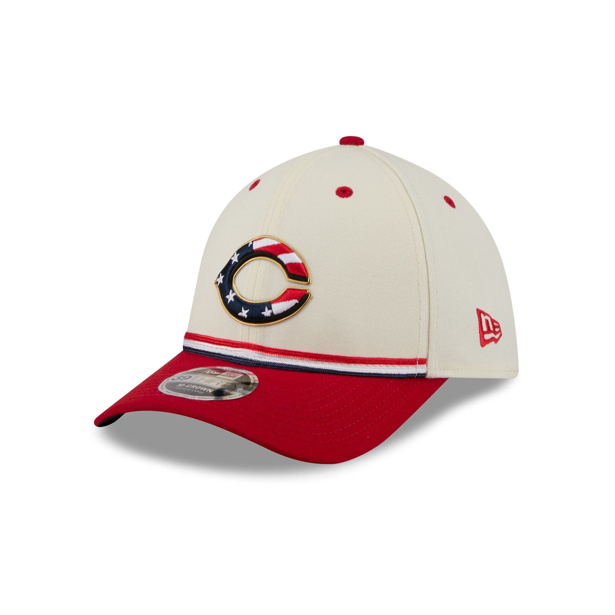Cincinnati Reds Independence Day 2026 39THIRTY M-Crown Stretch Fit Hat