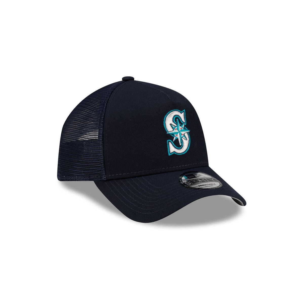 Seattle Mariners Side Script 9FORTY A-Frame Trucker Hat