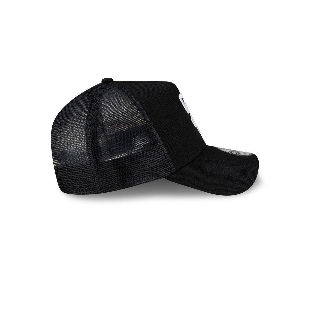 San Diego Padres Side Script Black 9FORTY A-Frame Trucker Hat