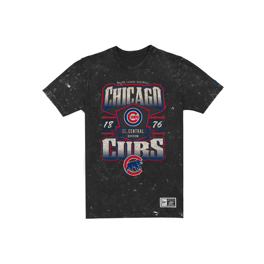 Chicago Cubs Throwback Washed Graphic Black T-Shirt