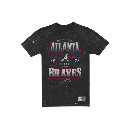 Atlanta Braves Throwback Washed Graphic Black T-Shirt