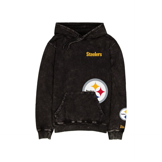 Pittsburgh Steelers Logo Washed Black Hoodie