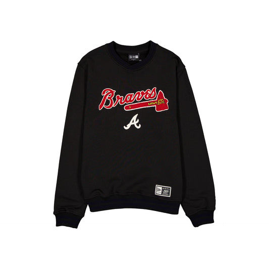 Atlanta Braves Throwback Boucle Black Crewneck