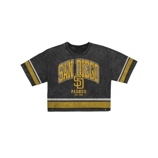 San Diego Padres Women's Vintage Stripe Cropped T-Shirt