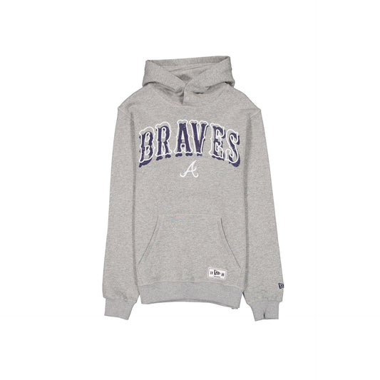 Atlanta Braves Heather Gray Varsity Hoodie