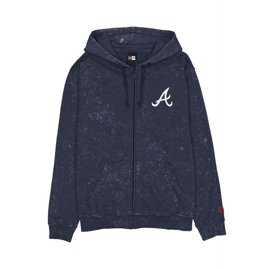 Atlanta Braves Washed Graphic Full-Zip Hoodie