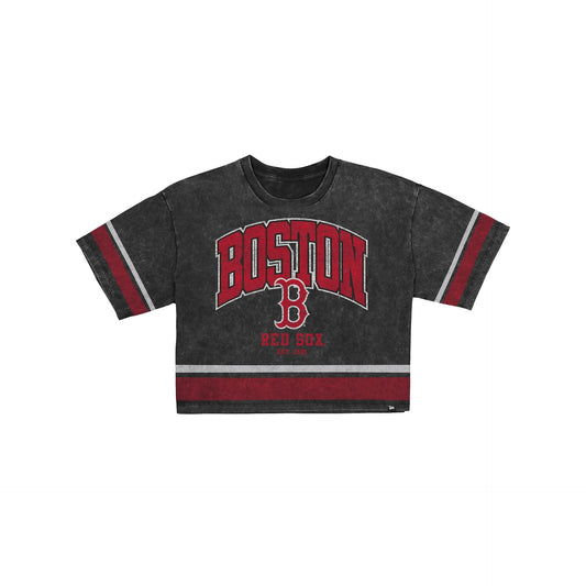 Boston Red Sox Women's Vintage Stripe Cropped T-Shirt