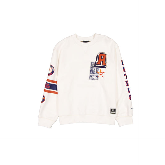 Houston Astros Women's Chrome White Varsity Crewneck