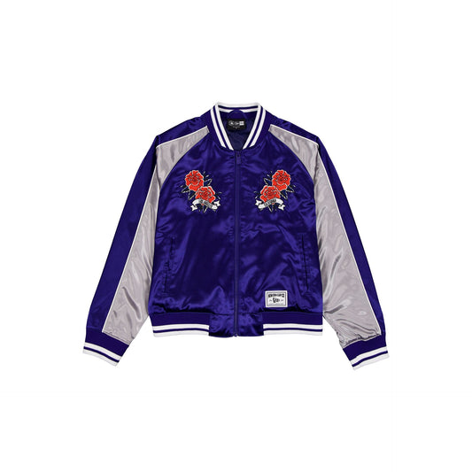 Los Angeles Dodgers Women's Floral Satin Varsity Jacket