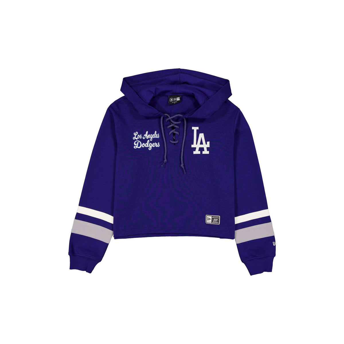 Los Angeles Dodgers Women's Throwback Cropped Tie Hoodie