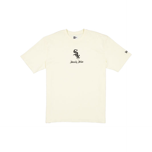 Chicago White Sox Gothic Lettering Chrome White T-Shirt