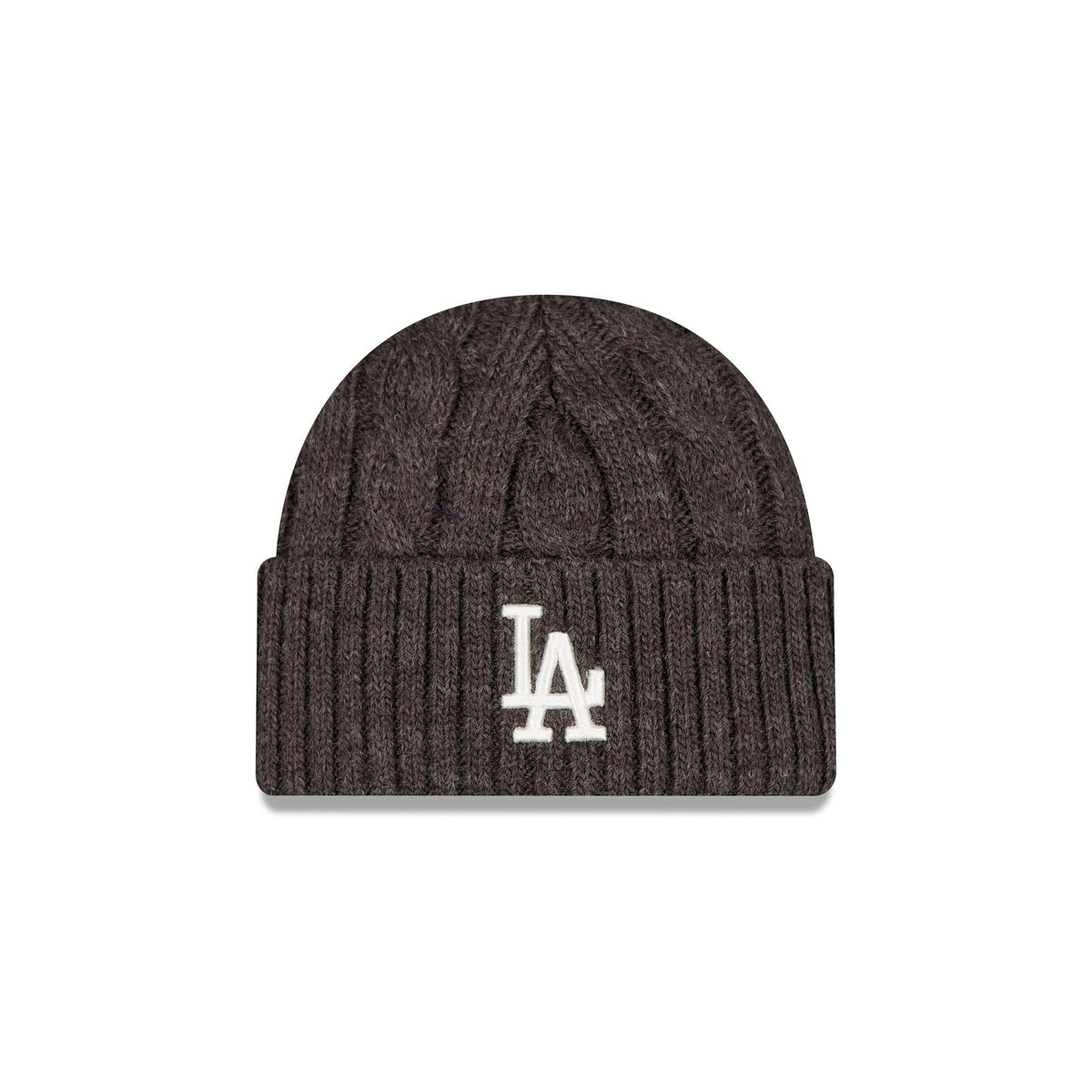 Los Angeles Dodgers Short Cuff Cable Knit Gray Beanie Hat