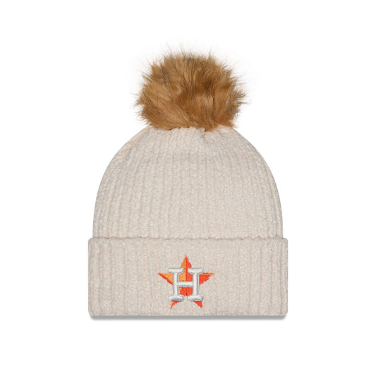 Houston Astros Women's Sandy Linen Pom Knit Hat