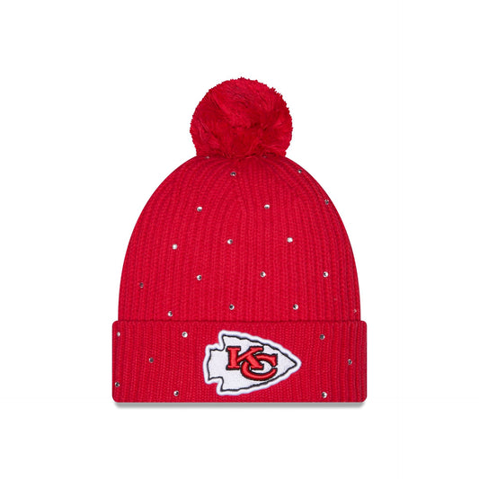 Kansas City Chiefs Women's Rhinestone Pom Knit Hat