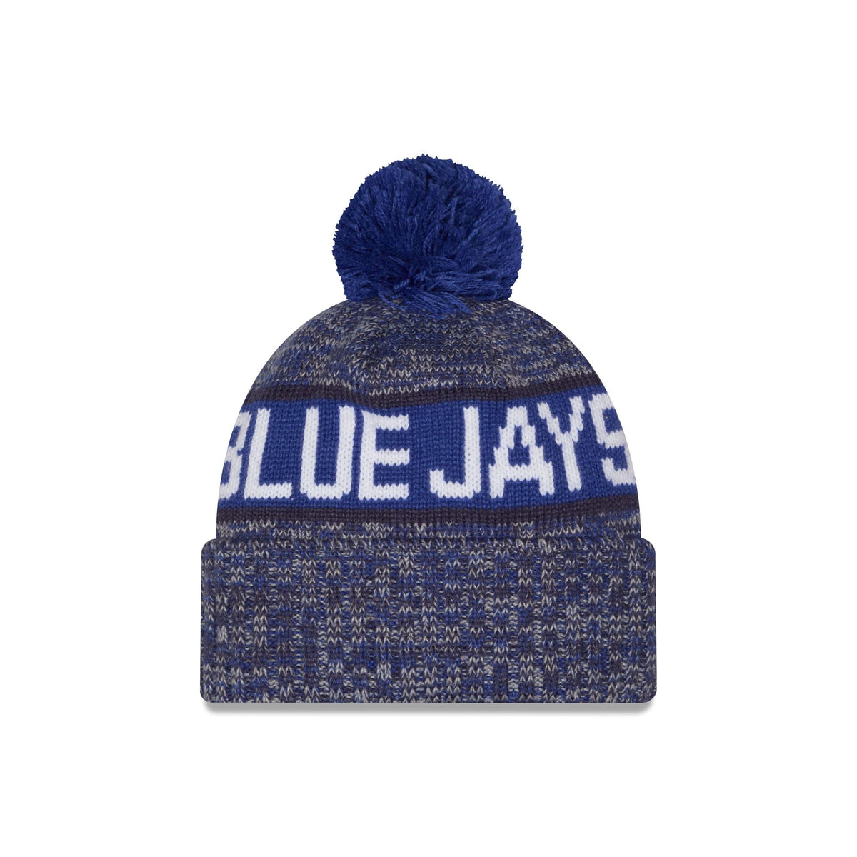 Toronto Blue Jays Tri Color Pom Knit Hat