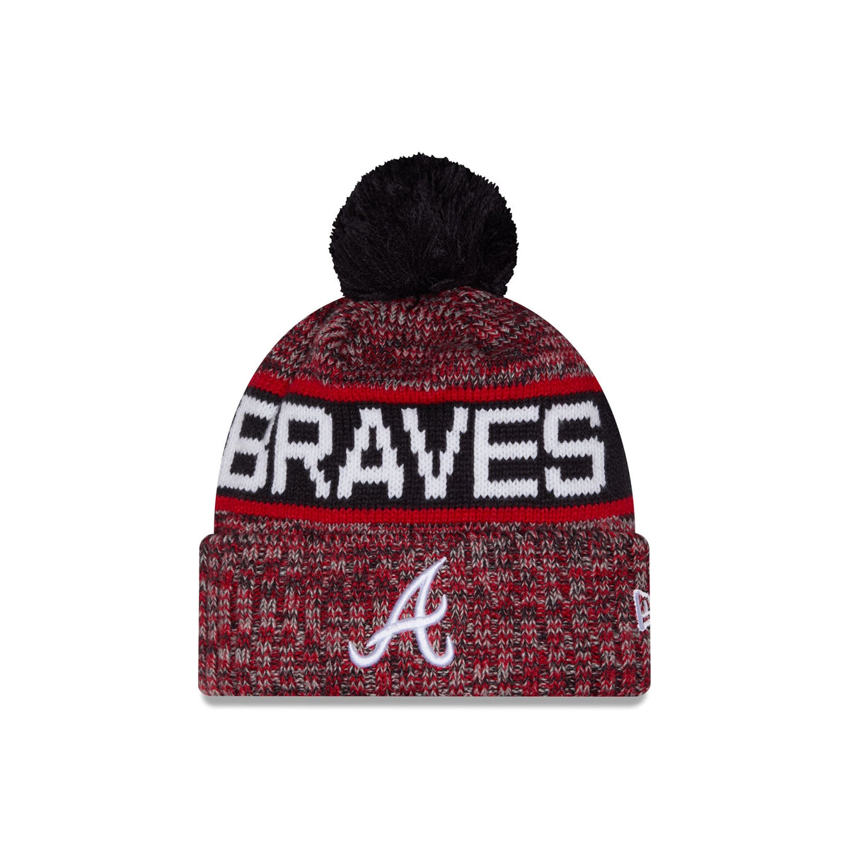 Atlanta Braves Tri Color Pom Knit Hat