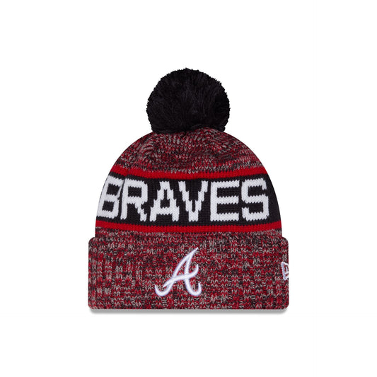 Atlanta Braves Tri Color Pom Knit Hat