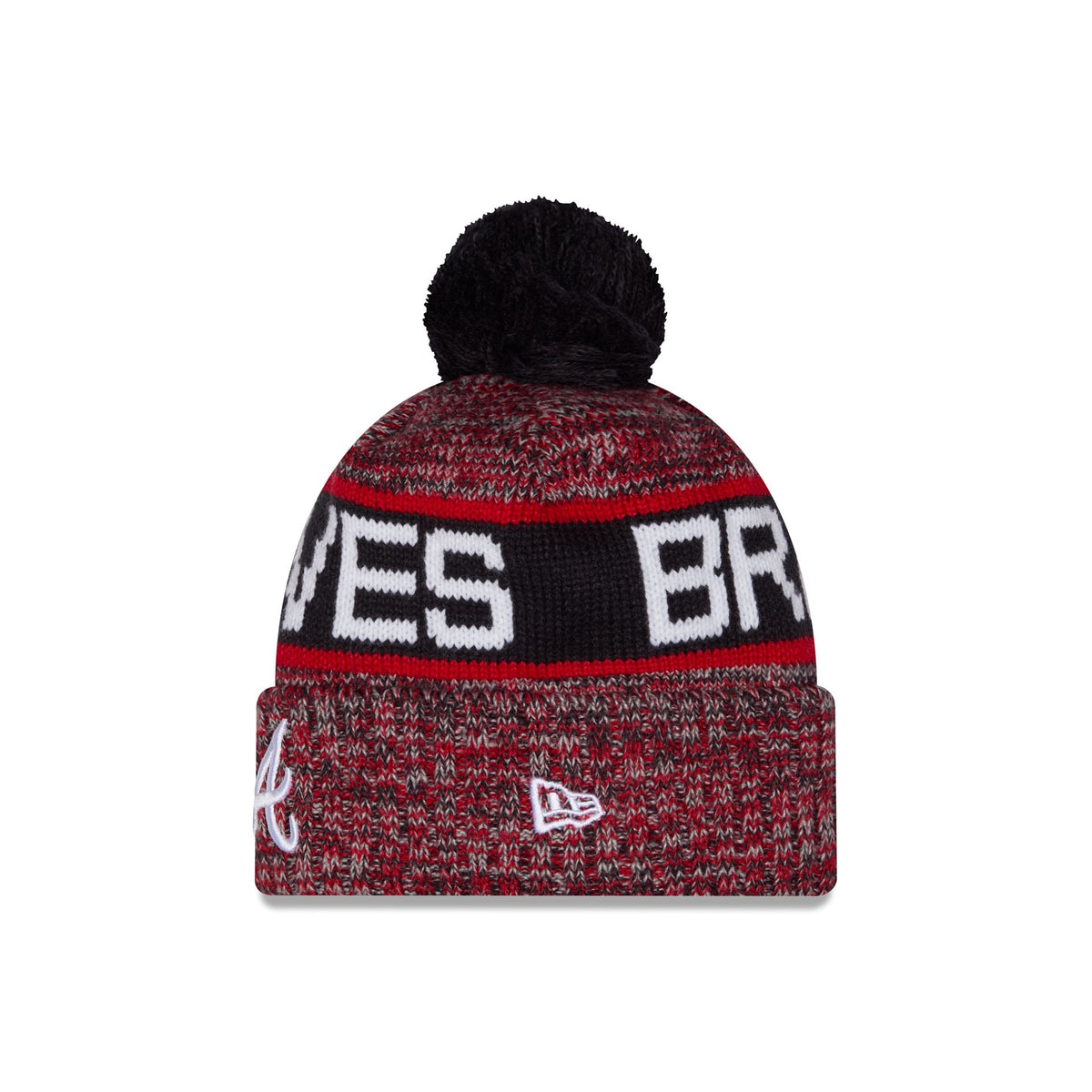 Atlanta Braves Tri Color Pom Knit Hat