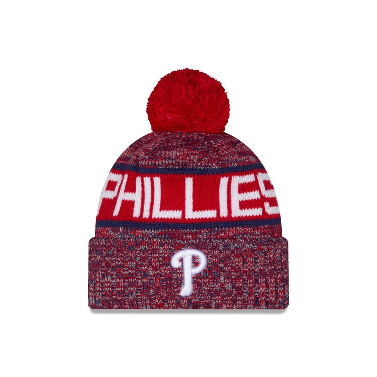 Philadelphia Phillies Tri Color Pom Knit Hat