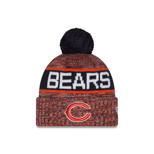 Chicago Bears Tri Color Pom Knit Hat