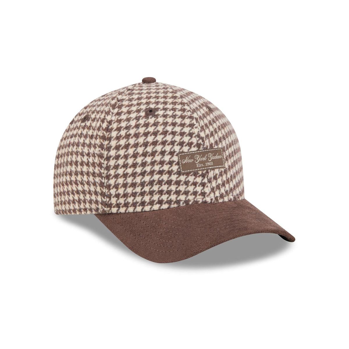 New York Yankees Brown Houndstooth Women's 9FORTY M-Crown Adjustable Hat