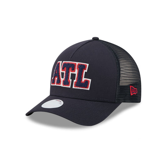 Atlanta Braves Scoreboard Women's 9FORTY M-Crown A-Frame Trucker Hat