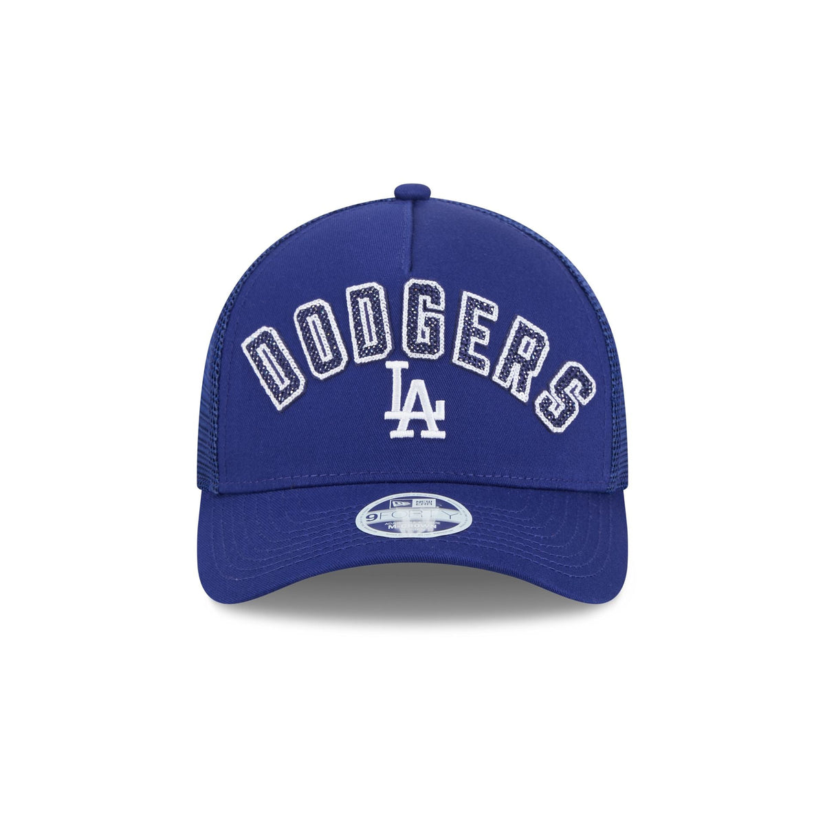 Los Angeles Dodgers Sequin Wordmark Women's 9FORTY M-Crown A-Frame Trucker Hat