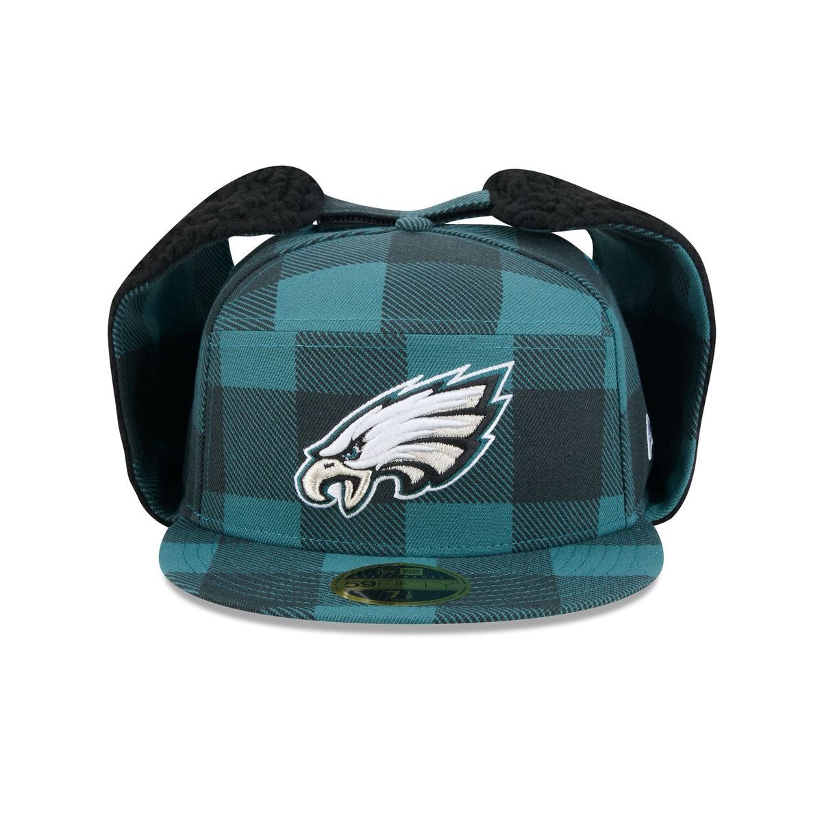 Philadelphia Eagles Plaid Split Panel Dog Ear 59FIFTY Fitted Hat
