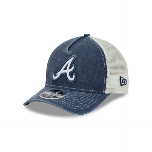 Atlanta Braves Frayed Logo 9FORTY M-Crown A-Frame Trucker Hat