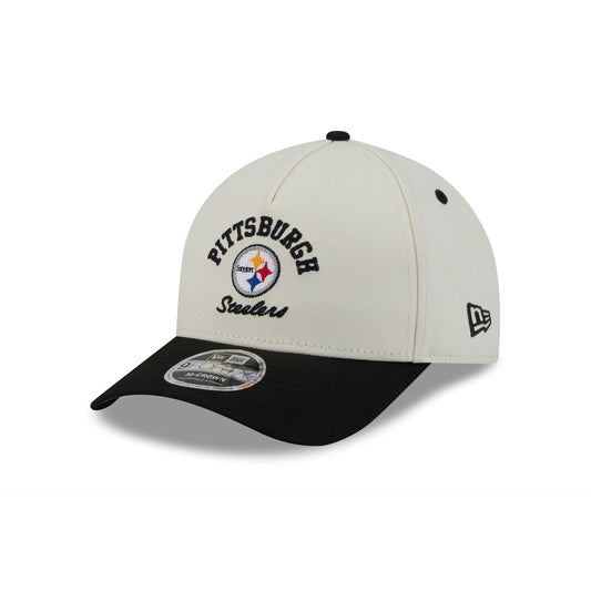 Pittsburgh Steelers Arched Graphic Chrome White 9FORTY M-Crown A-Frame Snapback Hat
