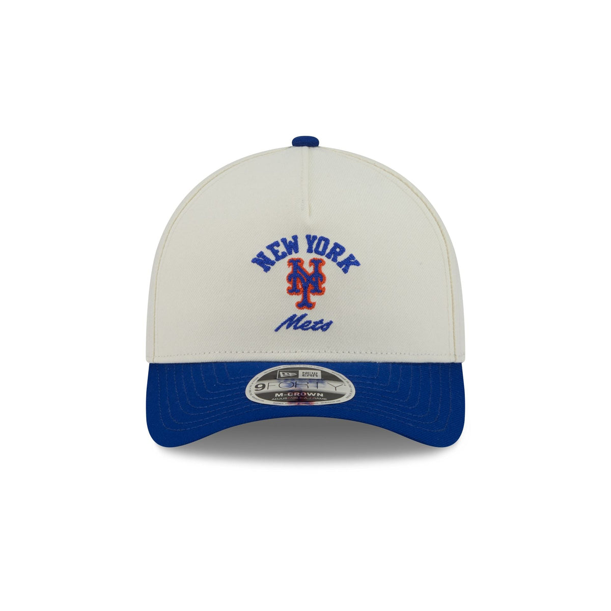 New York Mets Arched Graphic Chrome White 9FORTY M-Crown A-Frame Snapback Hat