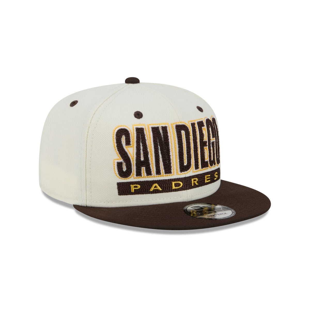 San Diego Padres Classic Stacked Chrome 9FIFTY Snapback Hat
