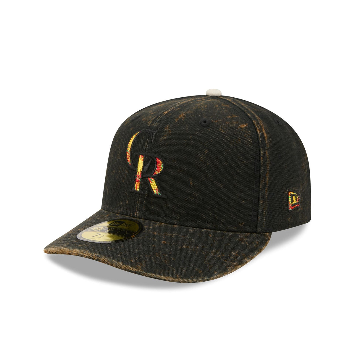 Just Caps Tie Dye Logo Colorado Rockies 59FIFTY Fitted Hat