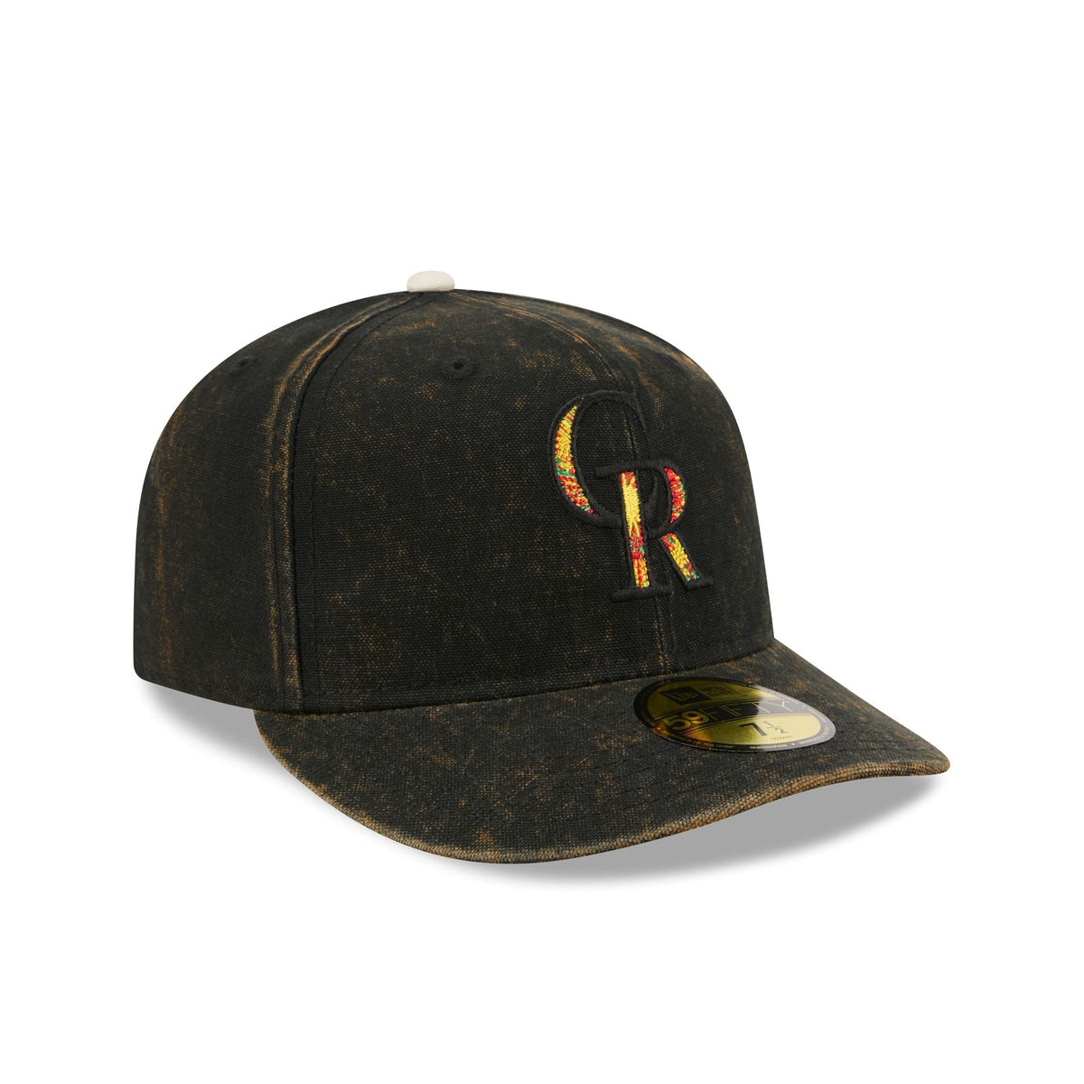 Just Caps Tie Dye Logo Colorado Rockies 59FIFTY Fitted Hat