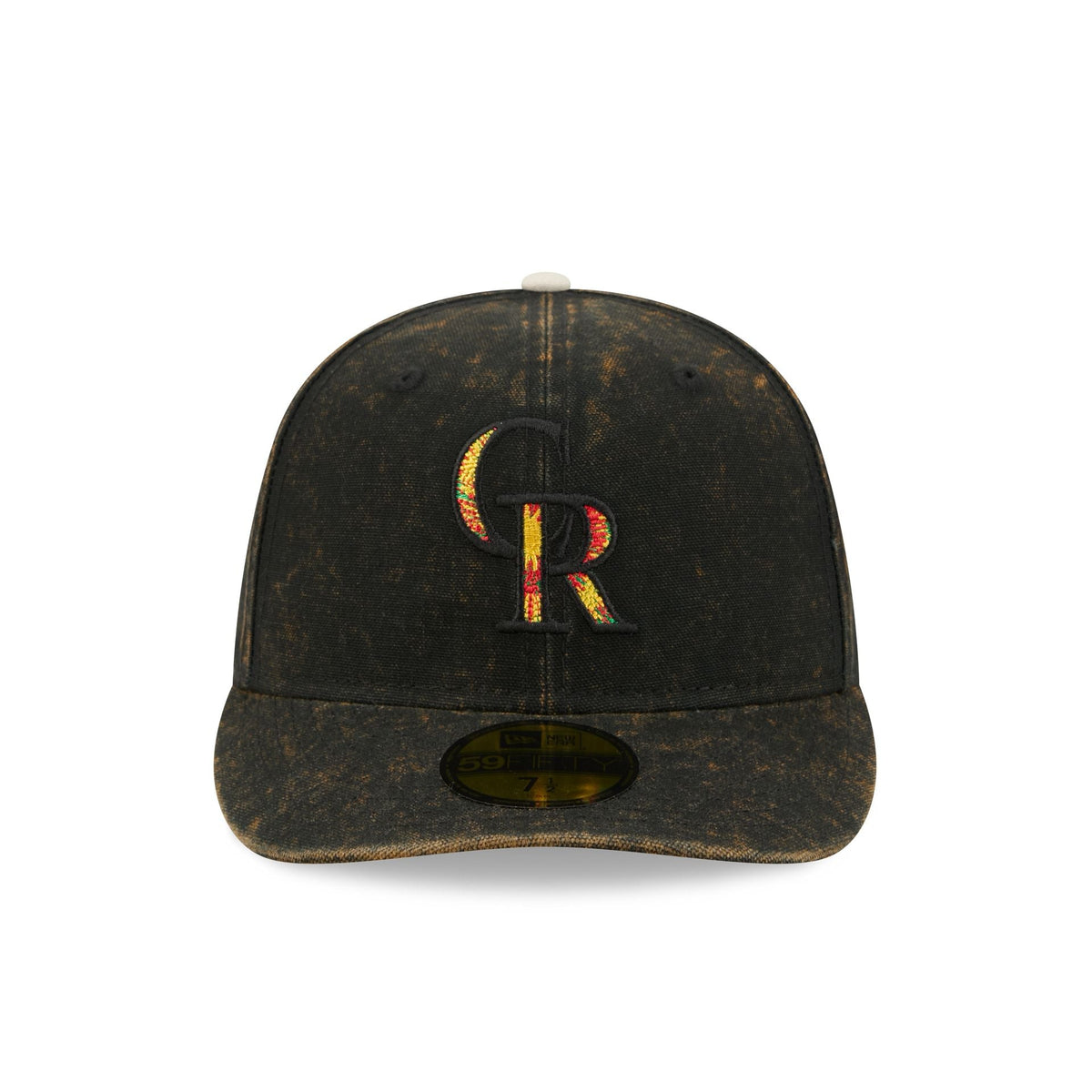 Just Caps Tie Dye Logo Colorado Rockies 59FIFTY Fitted Hat