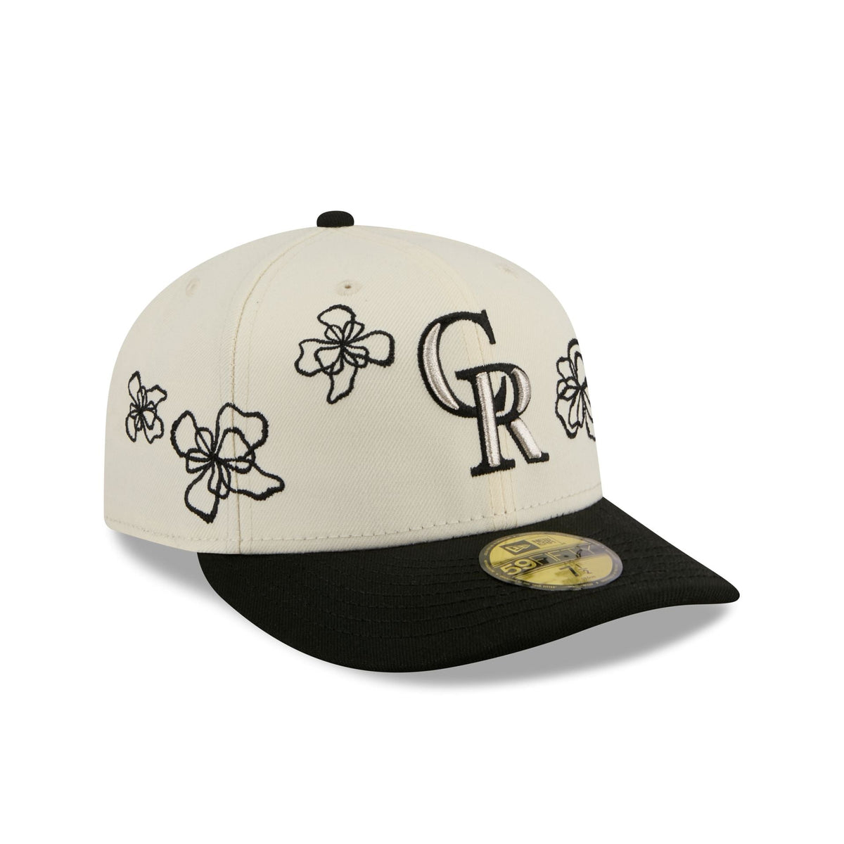 Colorado Rockies Floral Outline 59FIFTY Fitted Hat