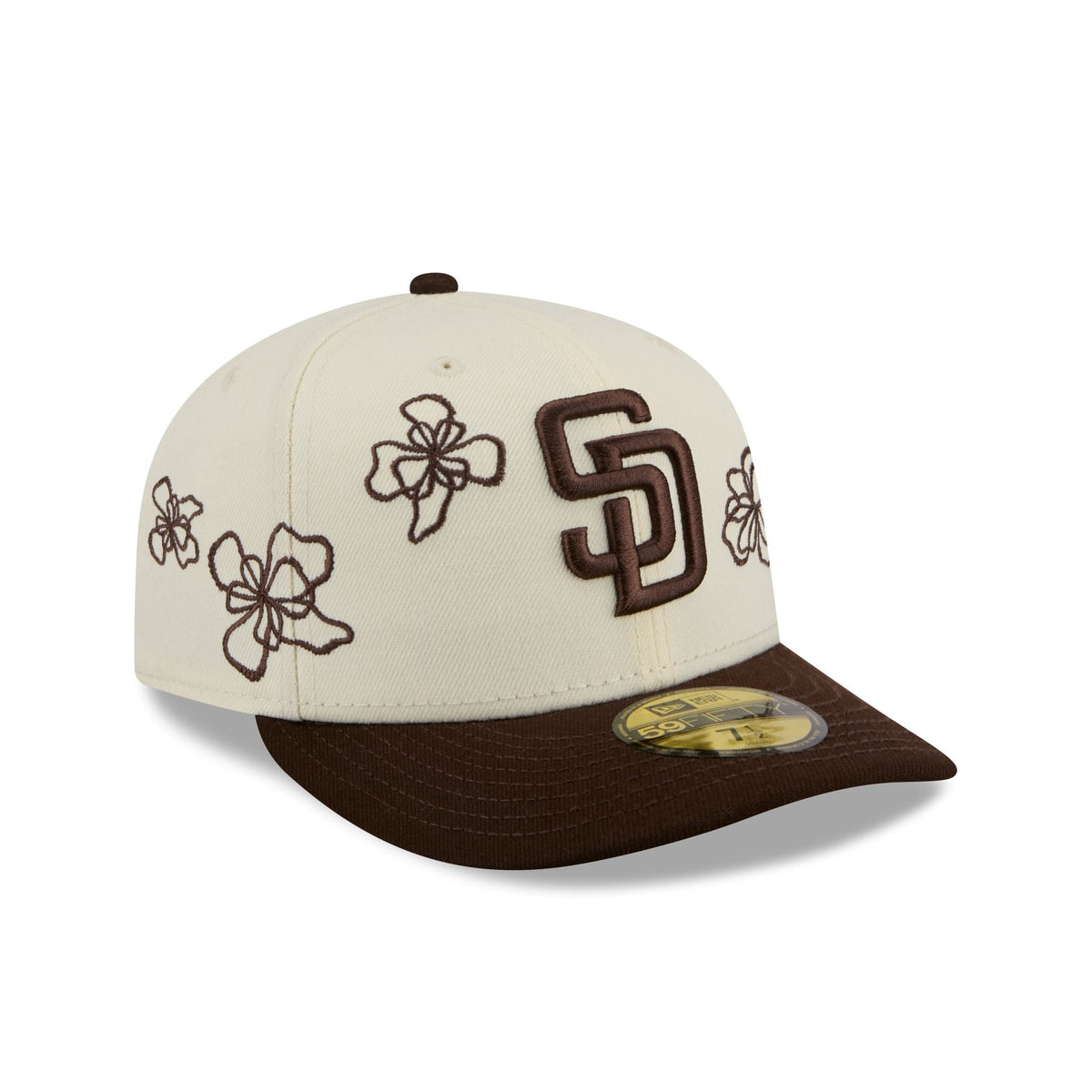 San Diego Padres Floral Outline 59FIFTY Fitted Hat
