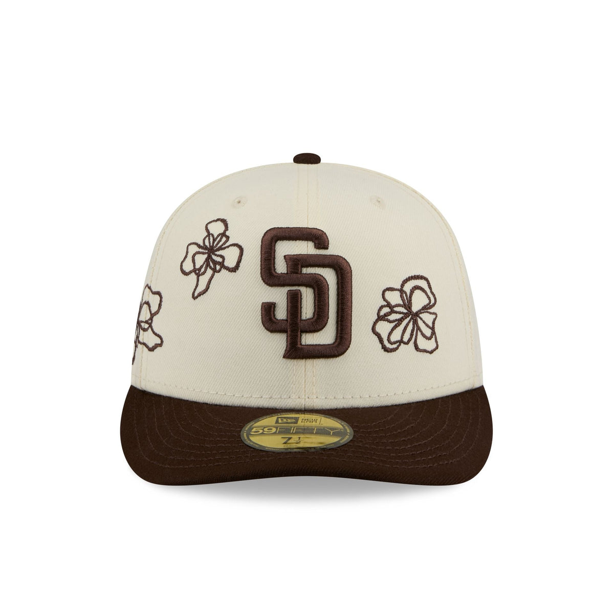 San Diego Padres Floral Outline 59FIFTY Fitted Hat