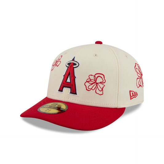 Los Angeles Angels Floral Outline 59FIFTY Fitted Hat