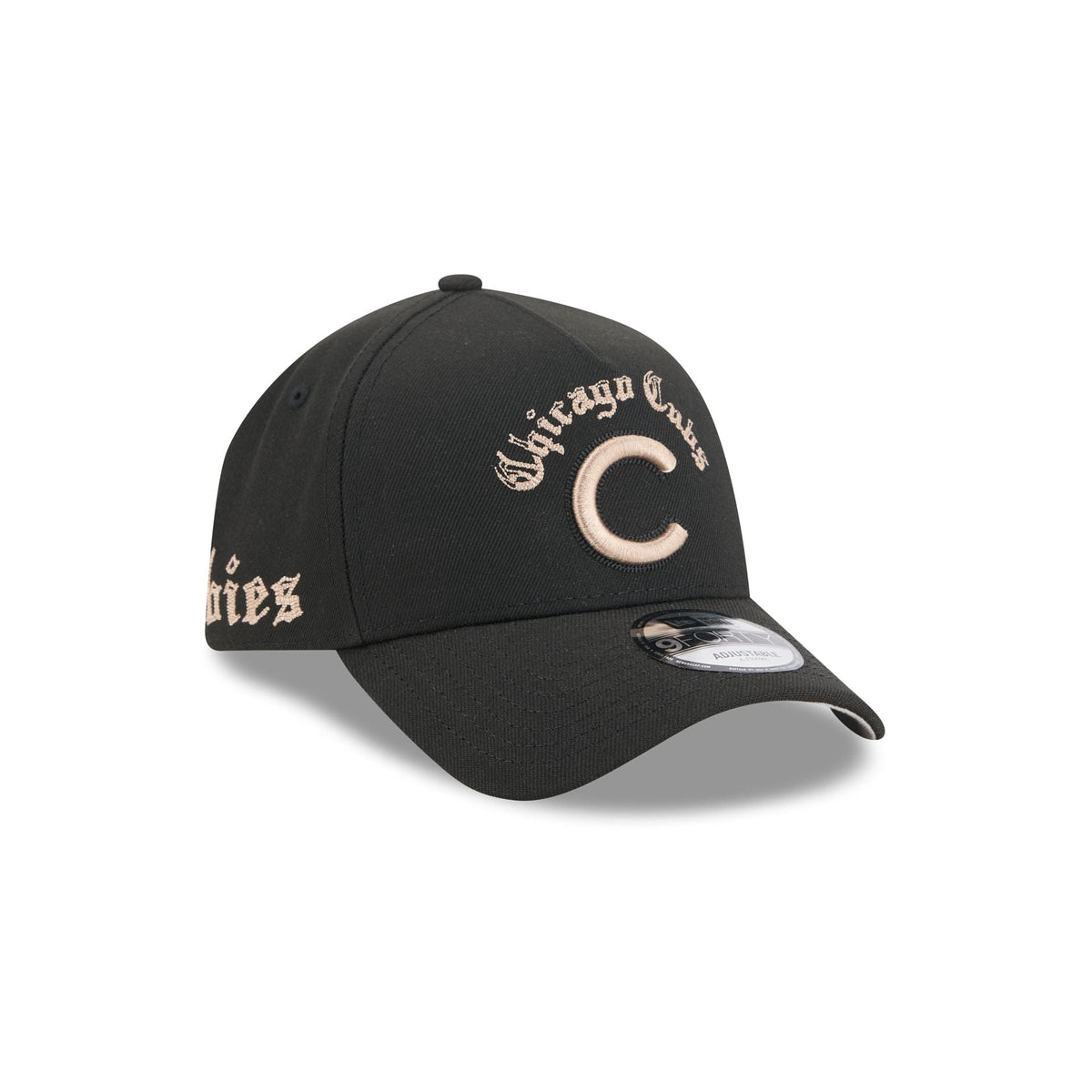 Chicago Cubs Gothic Lettering 9FORTY A-Frame Snapback Hat