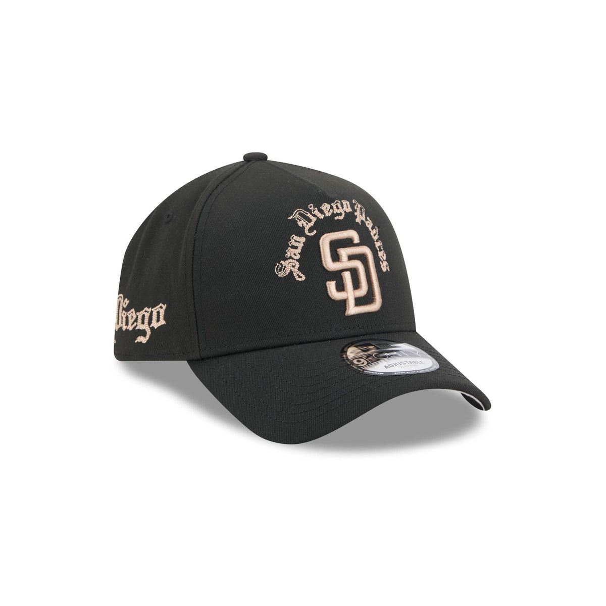 San Diego Padres Gothic Lettering 9FORTY A-Frame Snapback Hat