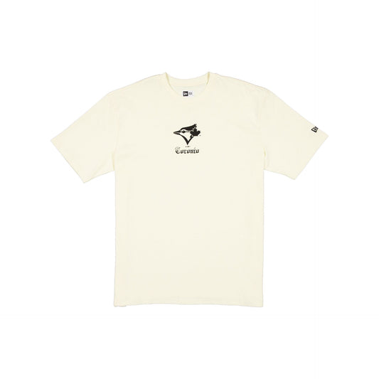 Toronto Blue Jays Gothic Lettering Chrome White T-Shirt