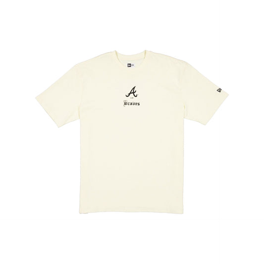 Atlanta Braves Gothic Lettering Chrome White T-Shirt
