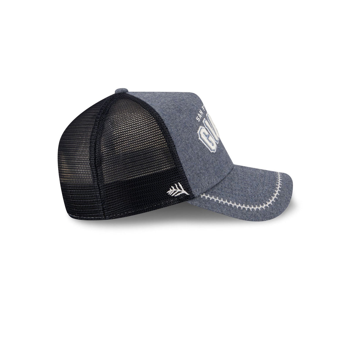 San Francisco Giants Navy Brushed Chambray 9FORTY A-Frame Trucker Hat