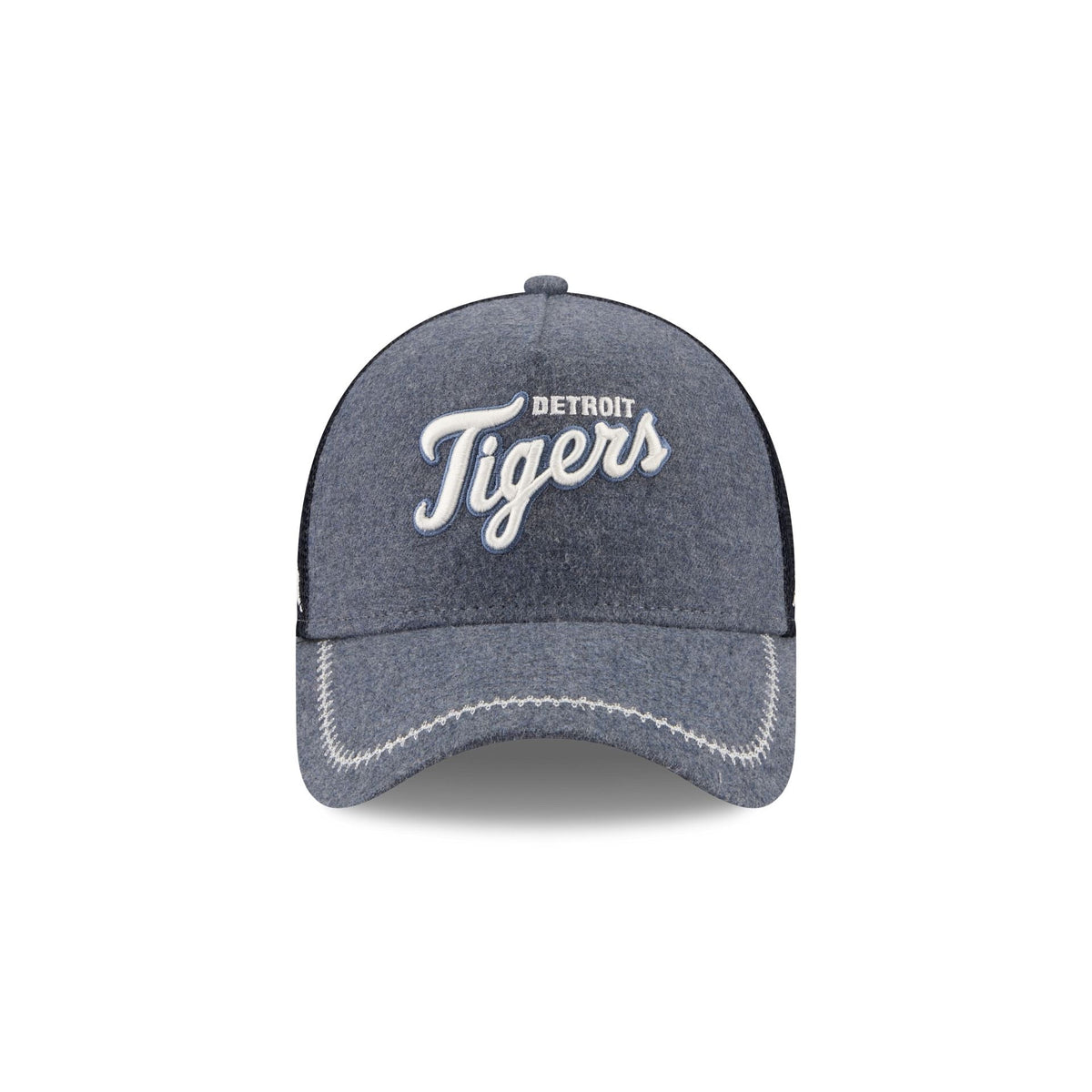 Detroit Tigers Navy Brushed Chambray 9FORTY A-Frame Trucker Hat
