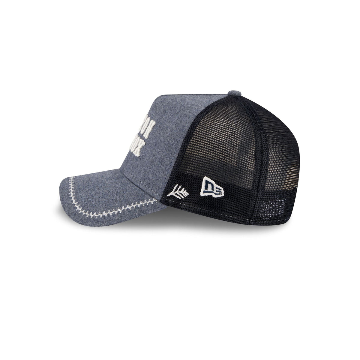 Boston Red Sox Navy Brushed Chambray 9FORTY A-Frame Trucker Hat