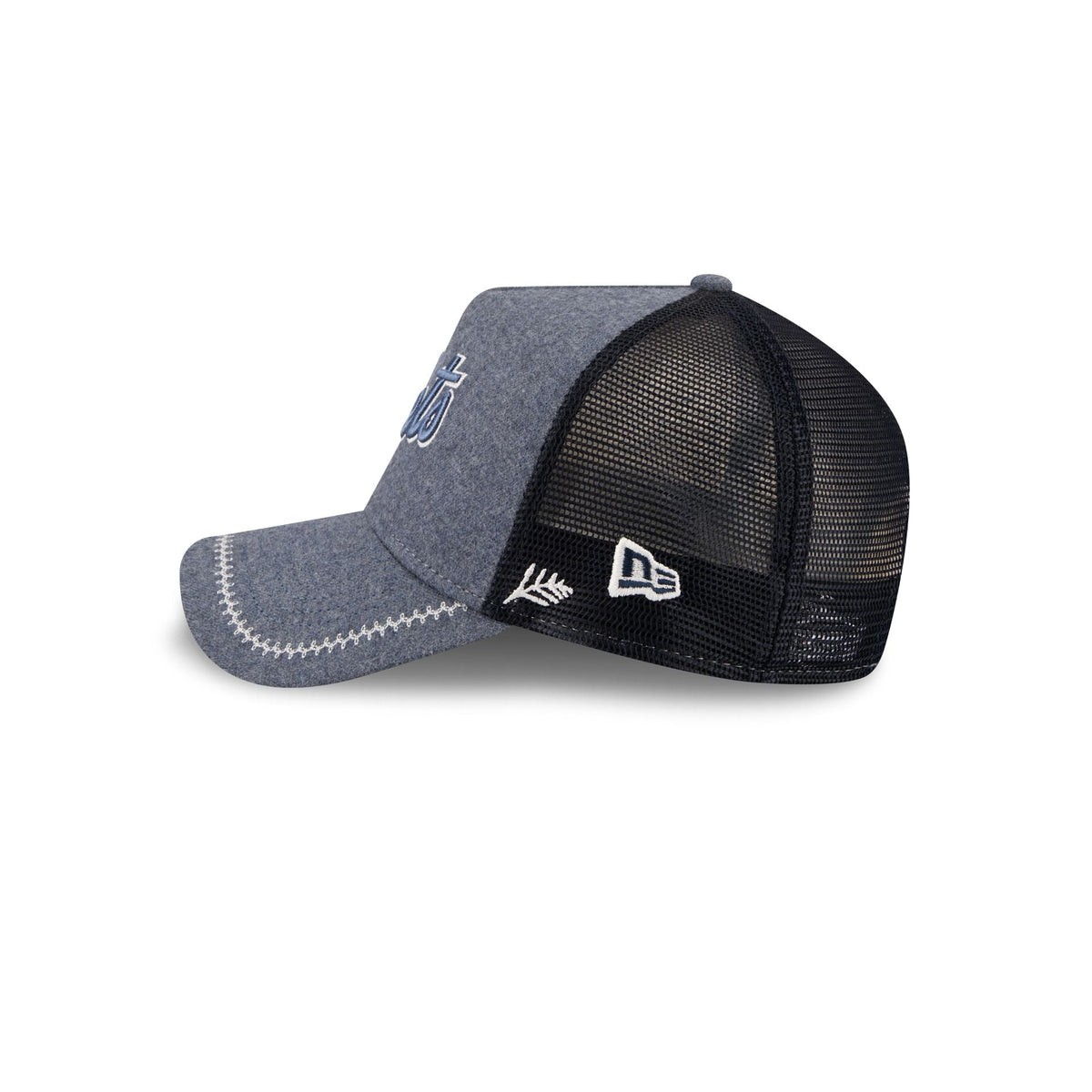 New York Mets Navy Brushed Chambray 9FORTY A-Frame Trucker Hat