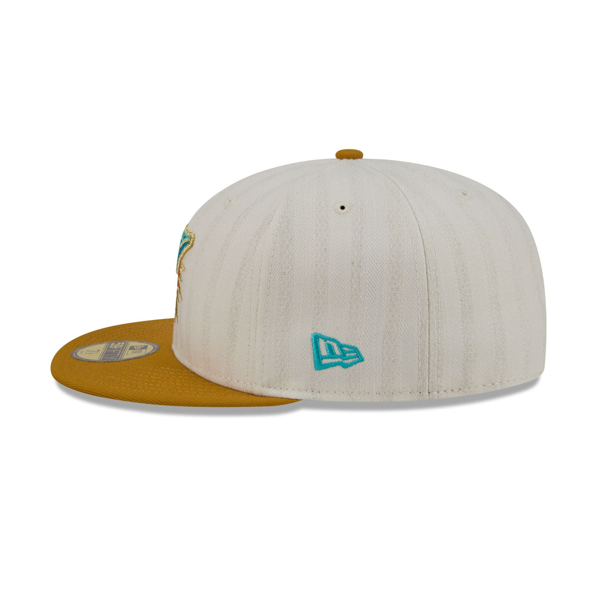Miami Dolphins Chrome Herringbone 59FIFTY Fitted Hat