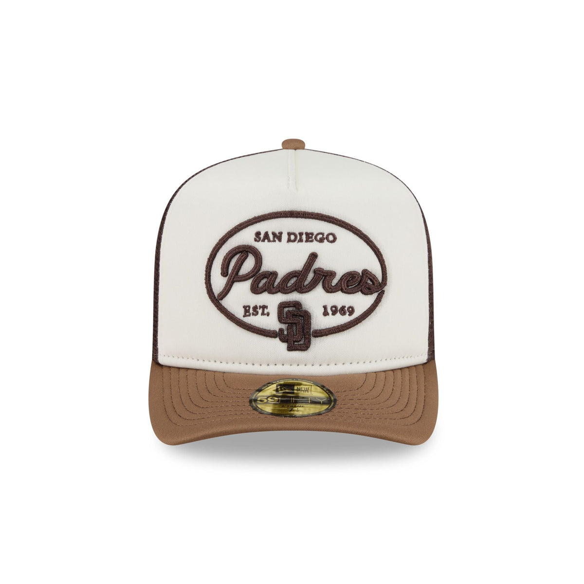 San Diego Padres Chrome 59FIFTY Fitted Trucker Hat